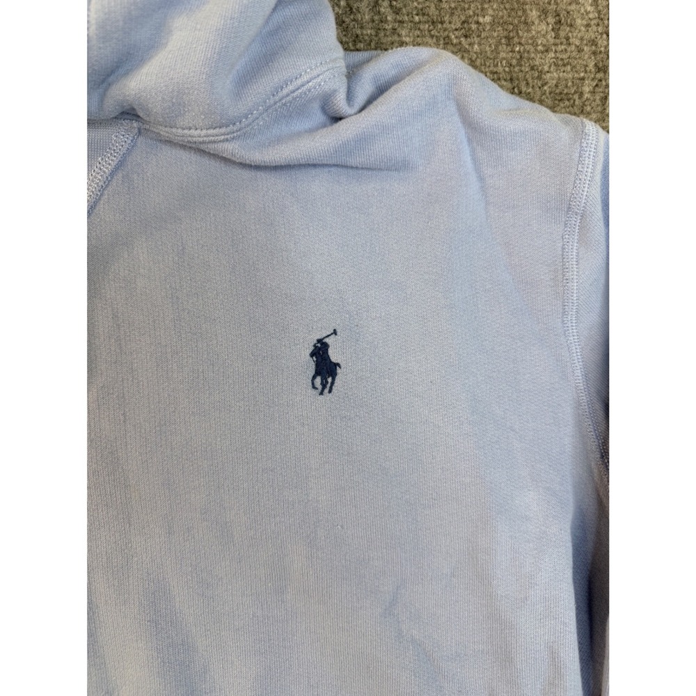 Polo Ralph Lauren Mens Size M Blue Fleece Hoodie Pullover Sweatshirt Embroidered - Picture 2 of 7